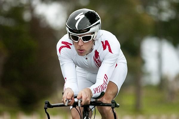 Jacob Sutherland (Hyster-Total Rush) rides towards 26th overall on the stage 1:46.23 behind the winner Rohan Dennis.