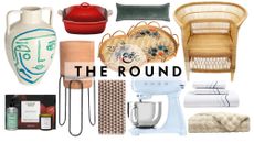 The best home deals from Nordstrom's 125th Anniversary Sale pictured against a white background, including a Cozy Earth throw, Smeg stand mixer, Flamingo Estate soap-and-candle duo, and more