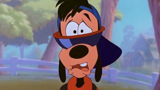 Max Goof, the son of Goofy, expresses a shocked face in A Goofy Movie