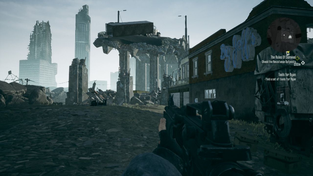 Terminator: Resistance running on Intel UHD 630 with different FidelityFX Super Resolution modes