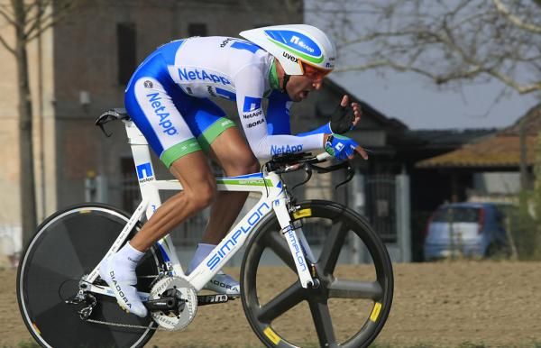 Jan Barta (Team NetApp) low and aero on his way to the time trial win