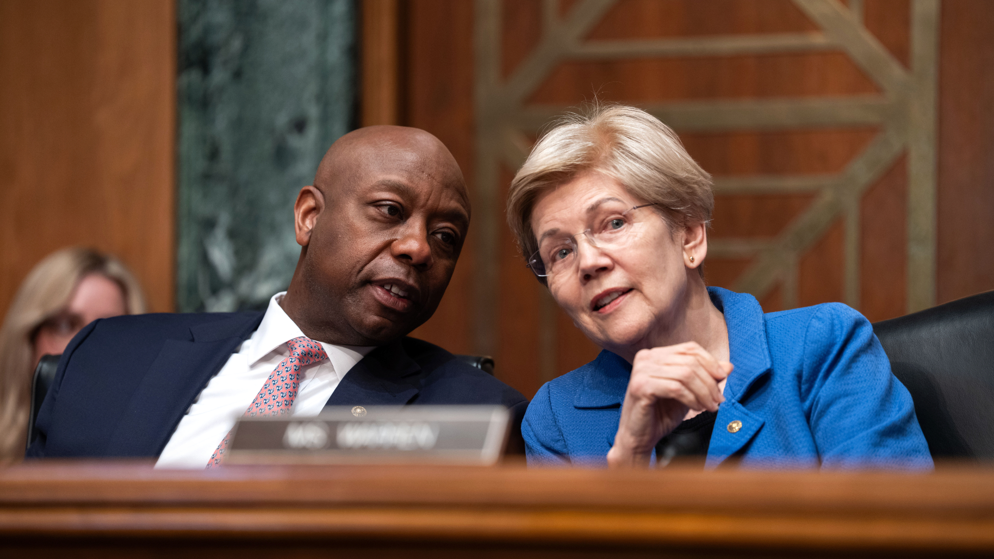 Sen. Tim Scott (R-S.C.) and Sen. Elizabeth Warren (D-Mass.), two top negotiators on affordable housing legislation