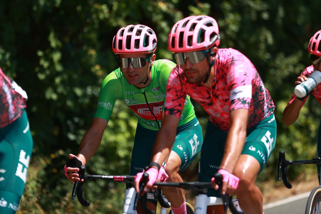 VILLARCAYO SPAIN AUGUST 04 Ruben Guerreiro of Portugal and Team EF Education Easypost Green Points Jersey competes during the 44th Vuelta a Burgos 2022 Stage 3 a 156km stage from Quintana Martn Galndez to Villarcayo on August 04 2022 in Villarcayo Spain Photo by Gonzalo Arroyo MorenoGetty Images