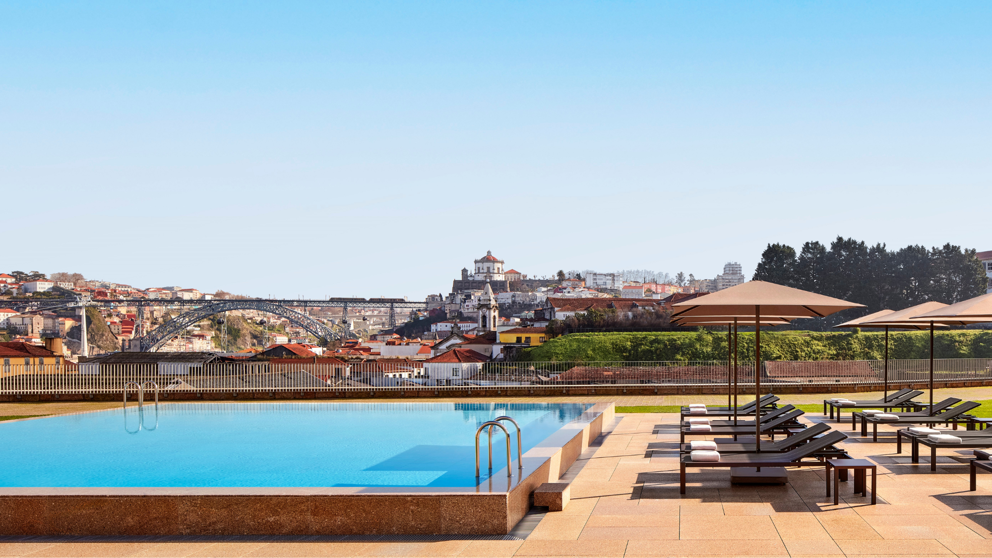 Outdoor swimming pool at Tivoli Kopke Porto Gaia Hotel, Porto