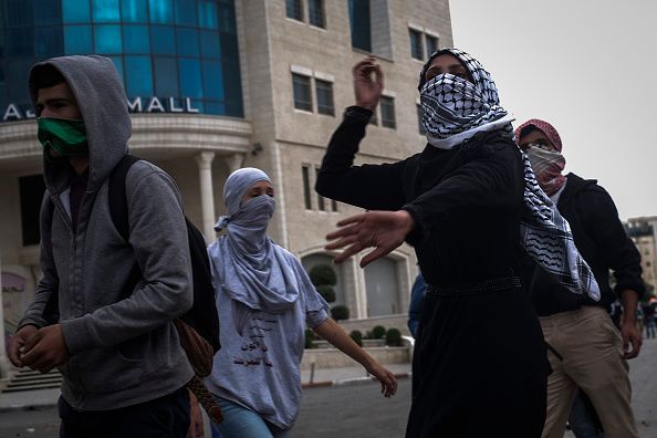 Palestinian protesters. 