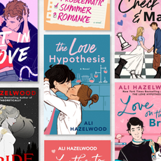 a collage of the best ali hazelwood romance novel book covers including love theoretically love on the brain and others