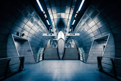 Into the Abyss by Katherine Young, captures the elegant modernity of Southwark tube station.