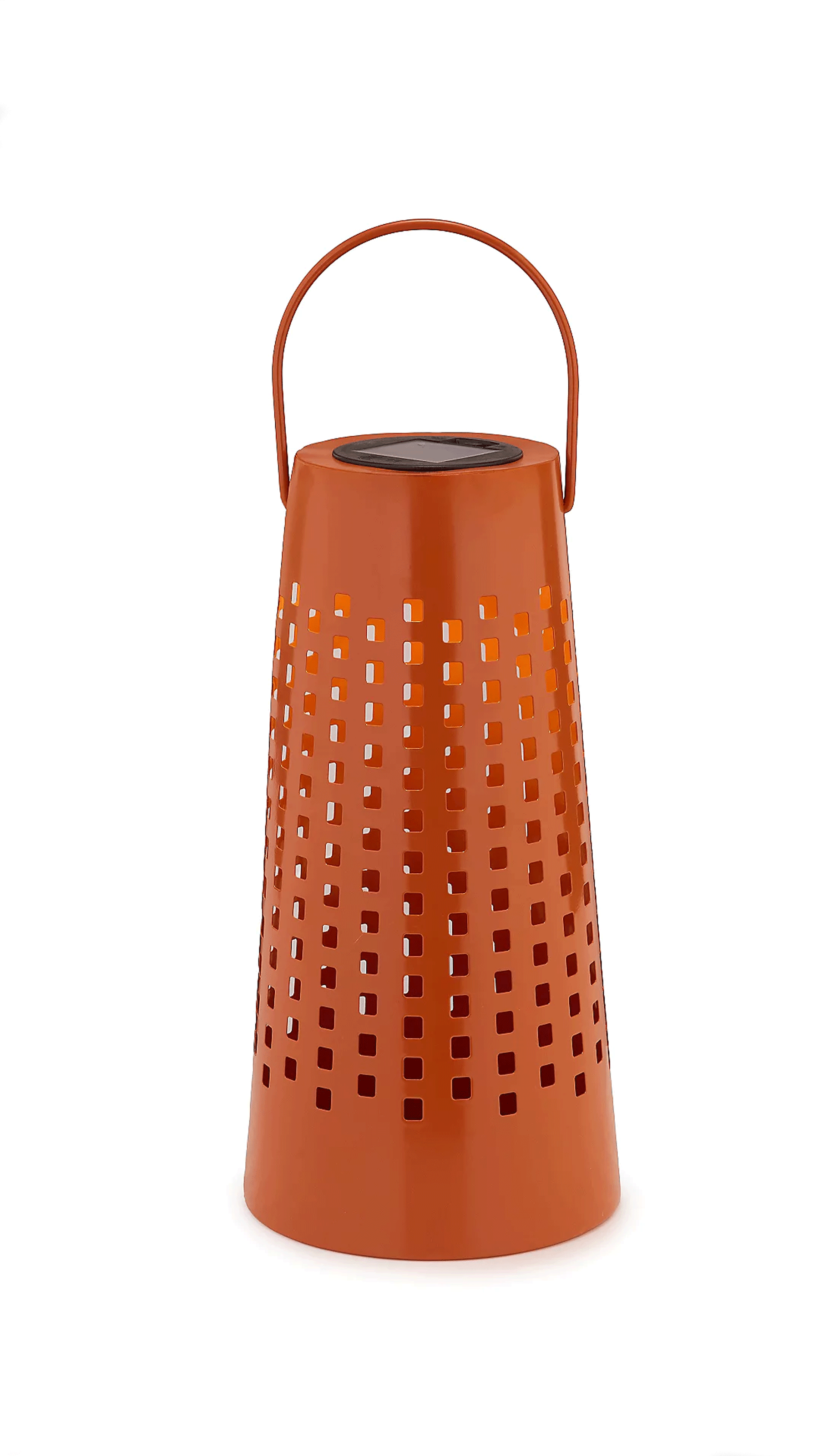 Garden Stories Studio 70 Metal Hanging Solar Lantern in Orange