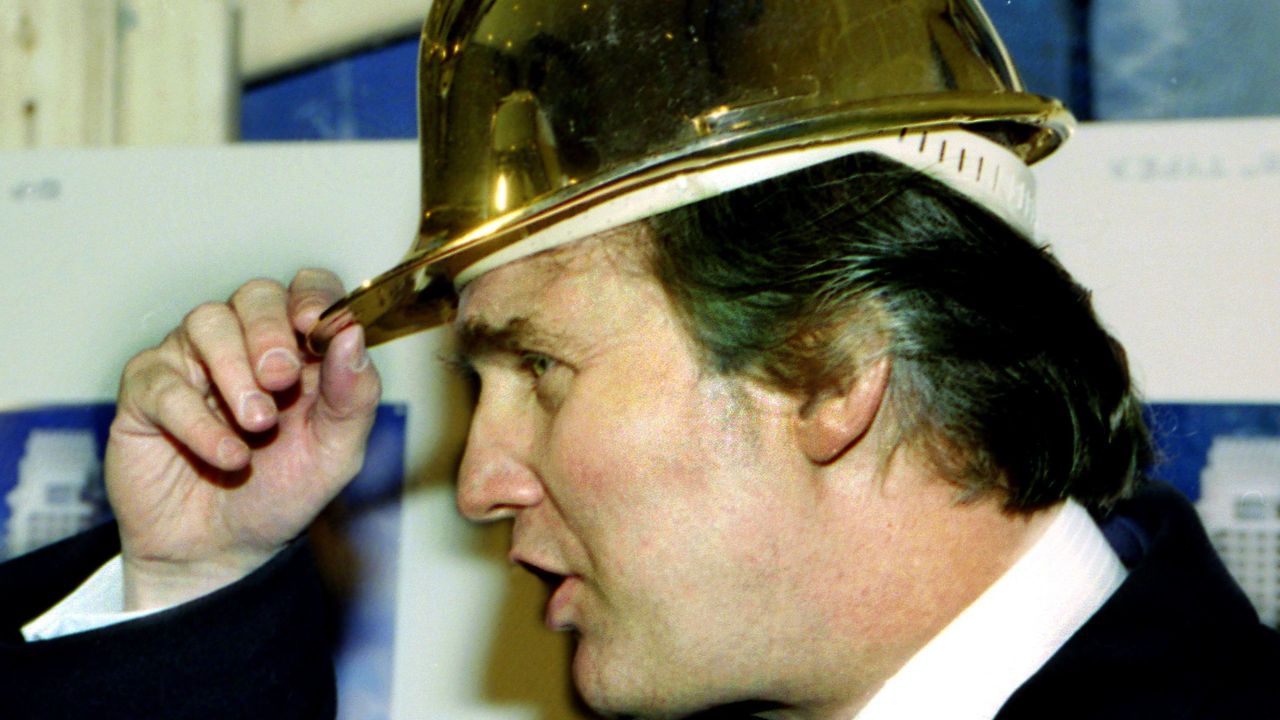 Trump in Gold Hard Hat