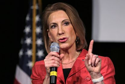 Carly Fiorina speaks at an event in New Hampshire on May 8.