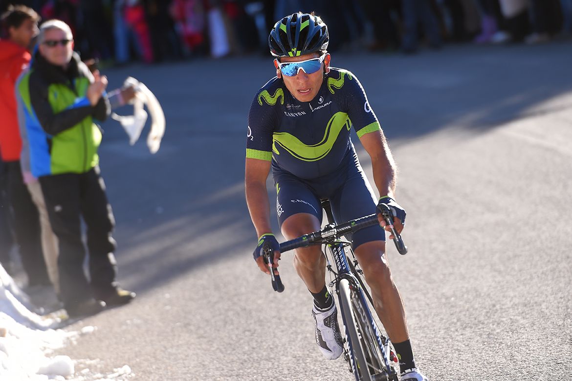 Nairo Quintana (Movistar) on the attack.