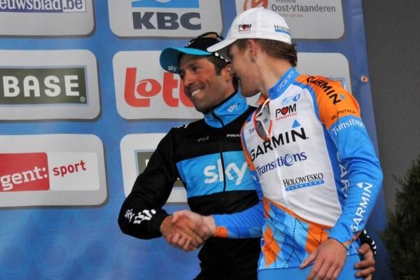 Flecha makes his way to the top step
