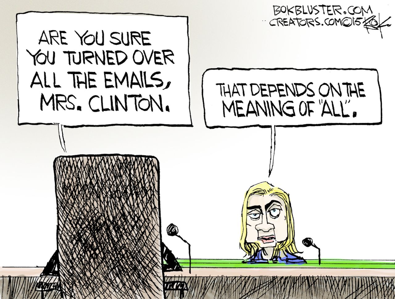 Political cartoon U.S. Hillary Clinton Emails