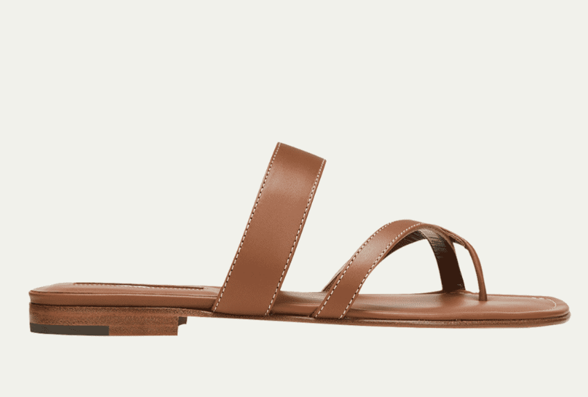 Manolo Blahnik, Susa Flat Leather Sandals