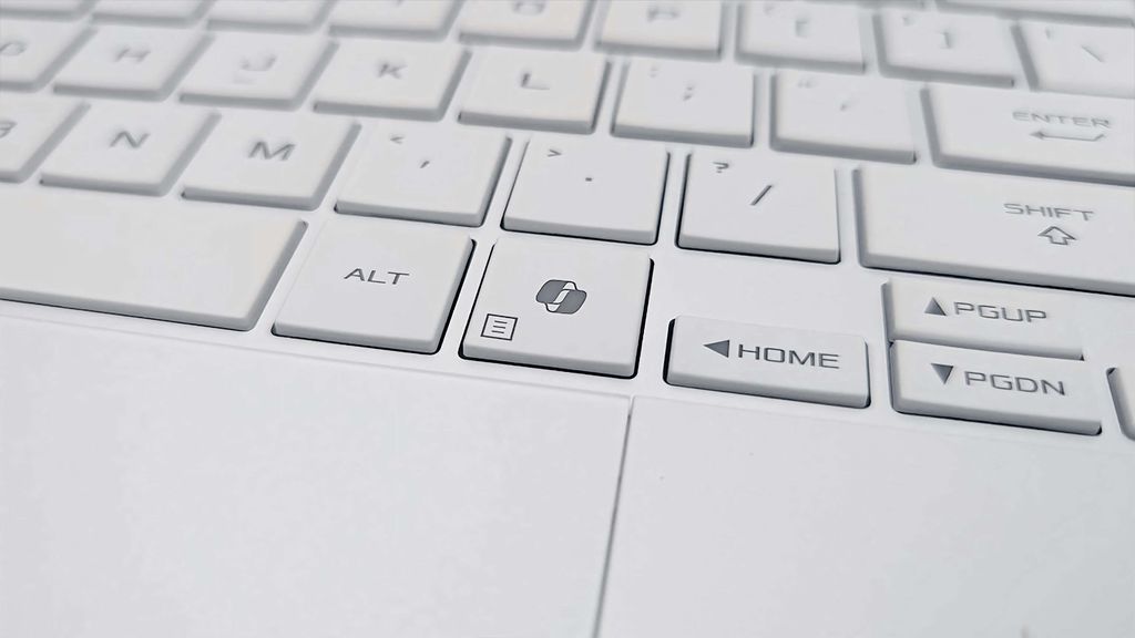 Closeup shot of the Copilot button on the ASUS ROG Zephyrus G16 (GU605C, 2025).