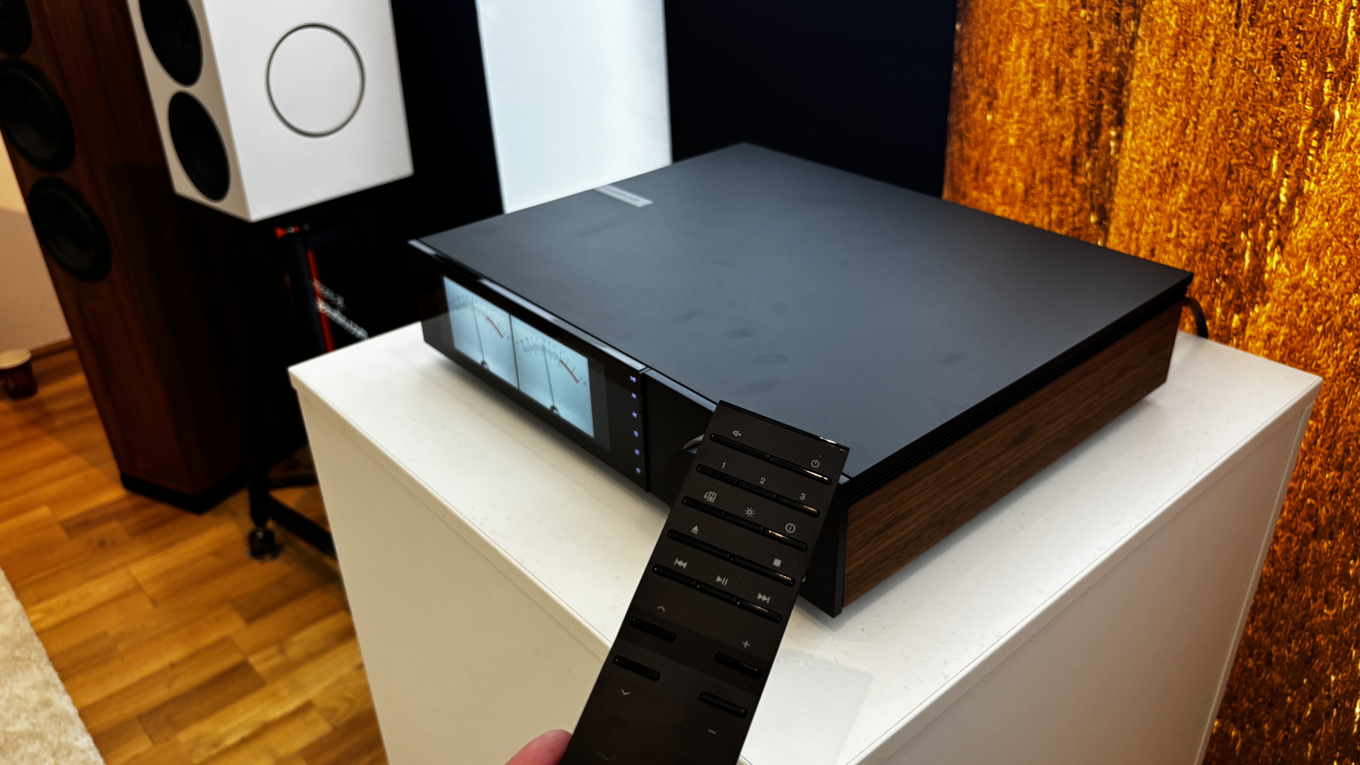 Remote control pointing at the Cambridge Audio Evo 300