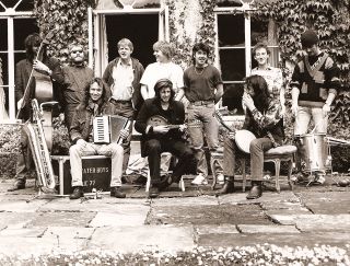 An outtake of the Fisherman’s Blues album cover shoot, taken outside Spiddal House in Galway, 1987