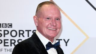 Paul Gascoigne attends the BBC Sport Personality of the Year 2019 in a black suit and white shirt