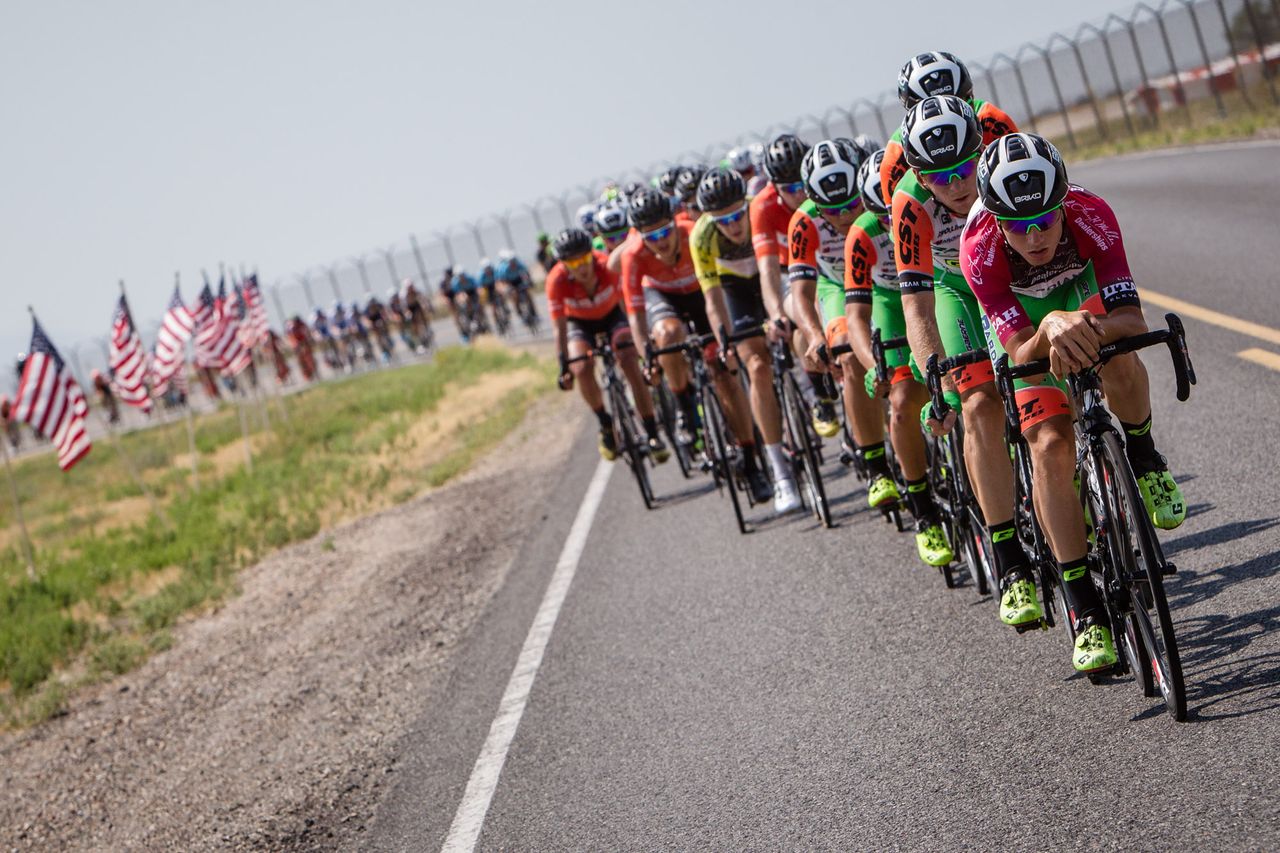 The peloton in action during stage 5 at the Tour of Utah
