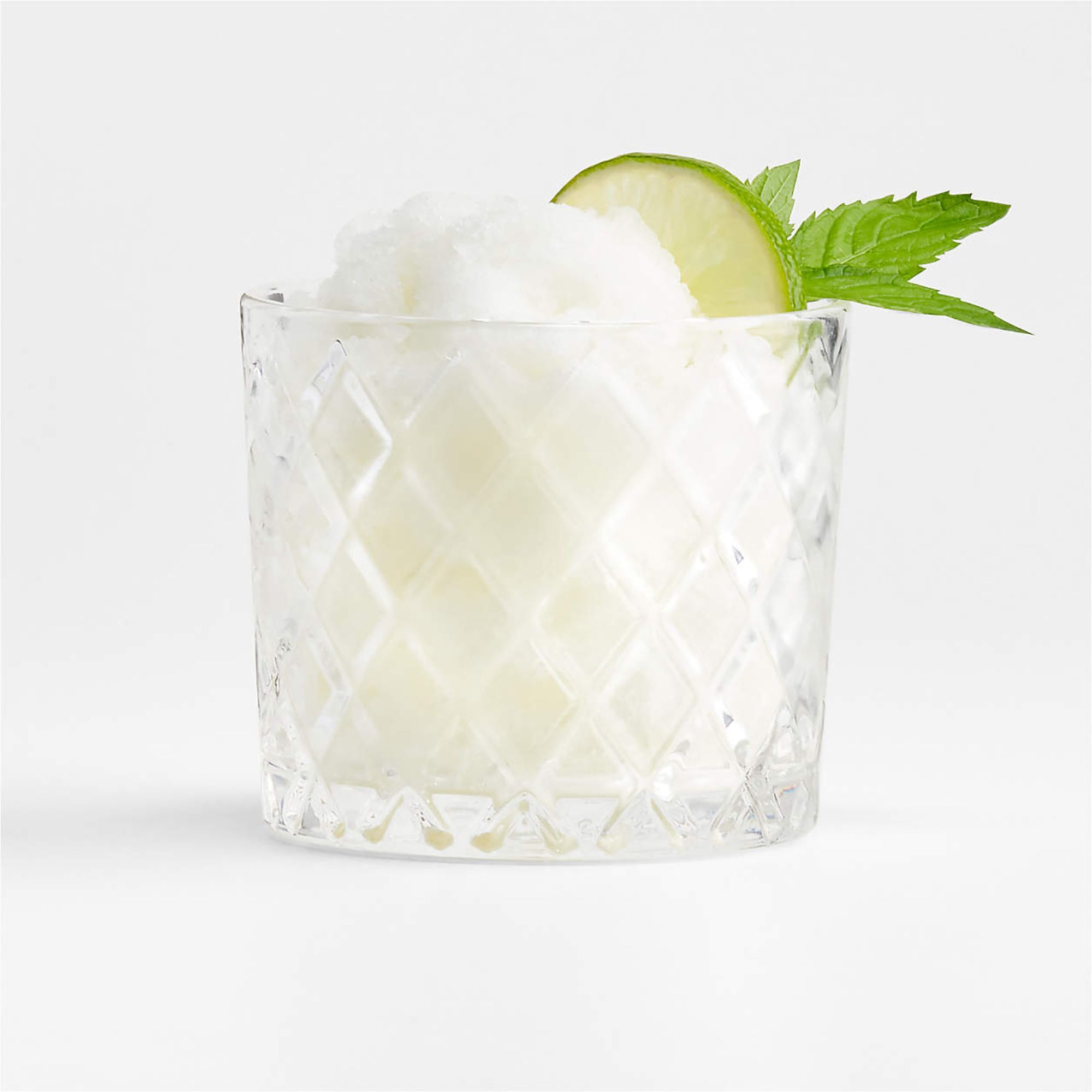 Old fashioned glass with diamond detailing