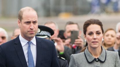LEICESTER, ENGLAND - NOVEMBER 28: Prince William, Duke of Cambridge and Catherine, Duchess of Cambridge arrive at Leicester City Football Club to pay tribute to those who were tragically killed in the helicopter crash at the King Power Stadium on November 28, 2018 in Leicester, United Kingdom. (Photo by Samir Hussein/Samir Hussein/WireImage)