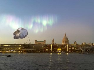Artist Olafur Eliasson, Caring Northern Light and Lucky Stone. Augmented reality AR art available via the Acute Art App