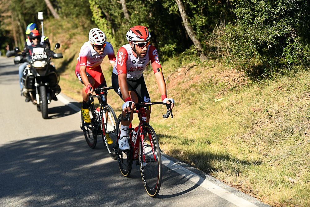 Thomas De Gendt and Luis Angel Mate out front during stage 1 at Volta a Catalunya