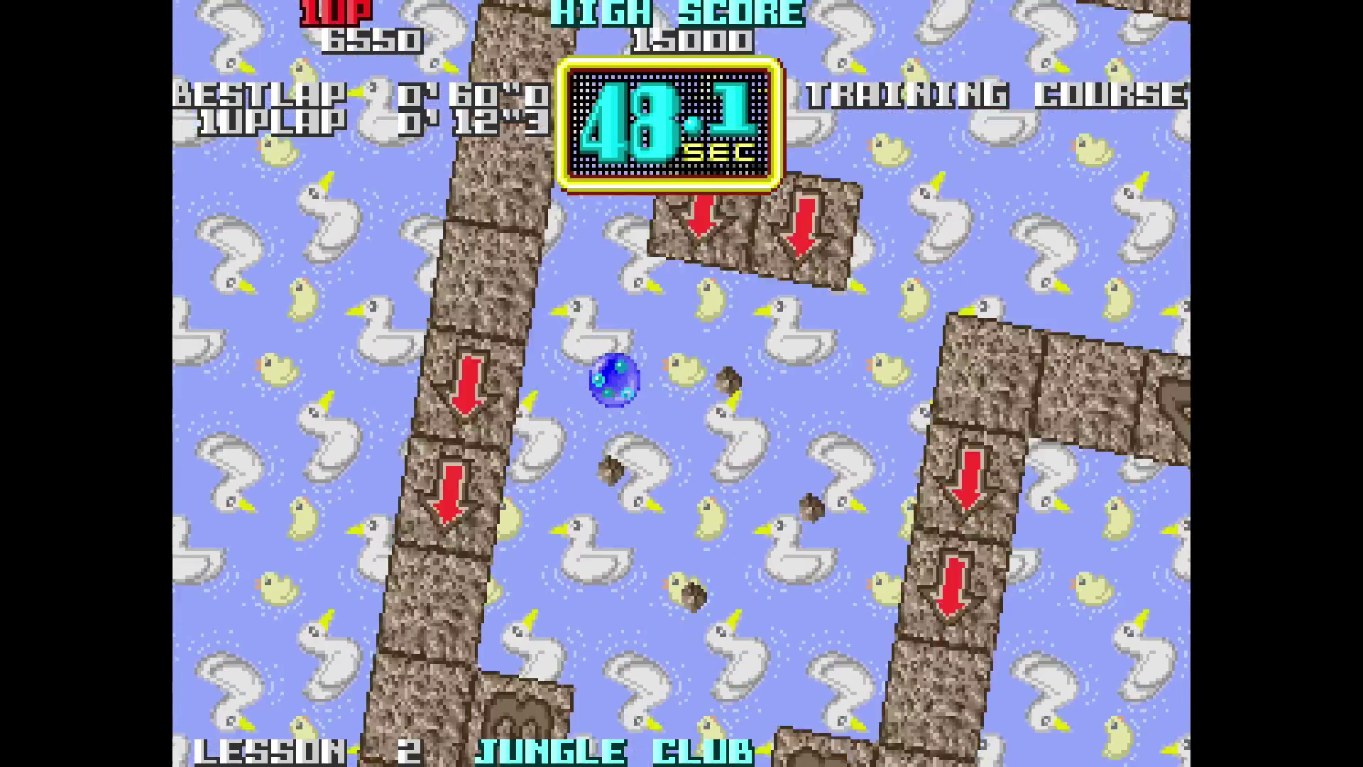 A pixel maze and ball, 90s graphic design