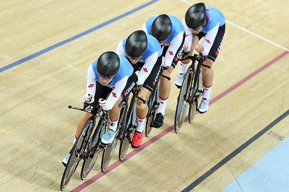 Canada was fourth in the team pursuit qualifying round