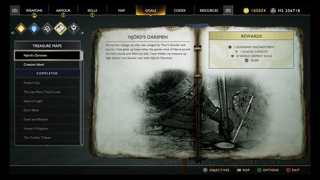 God of War treasure map locations