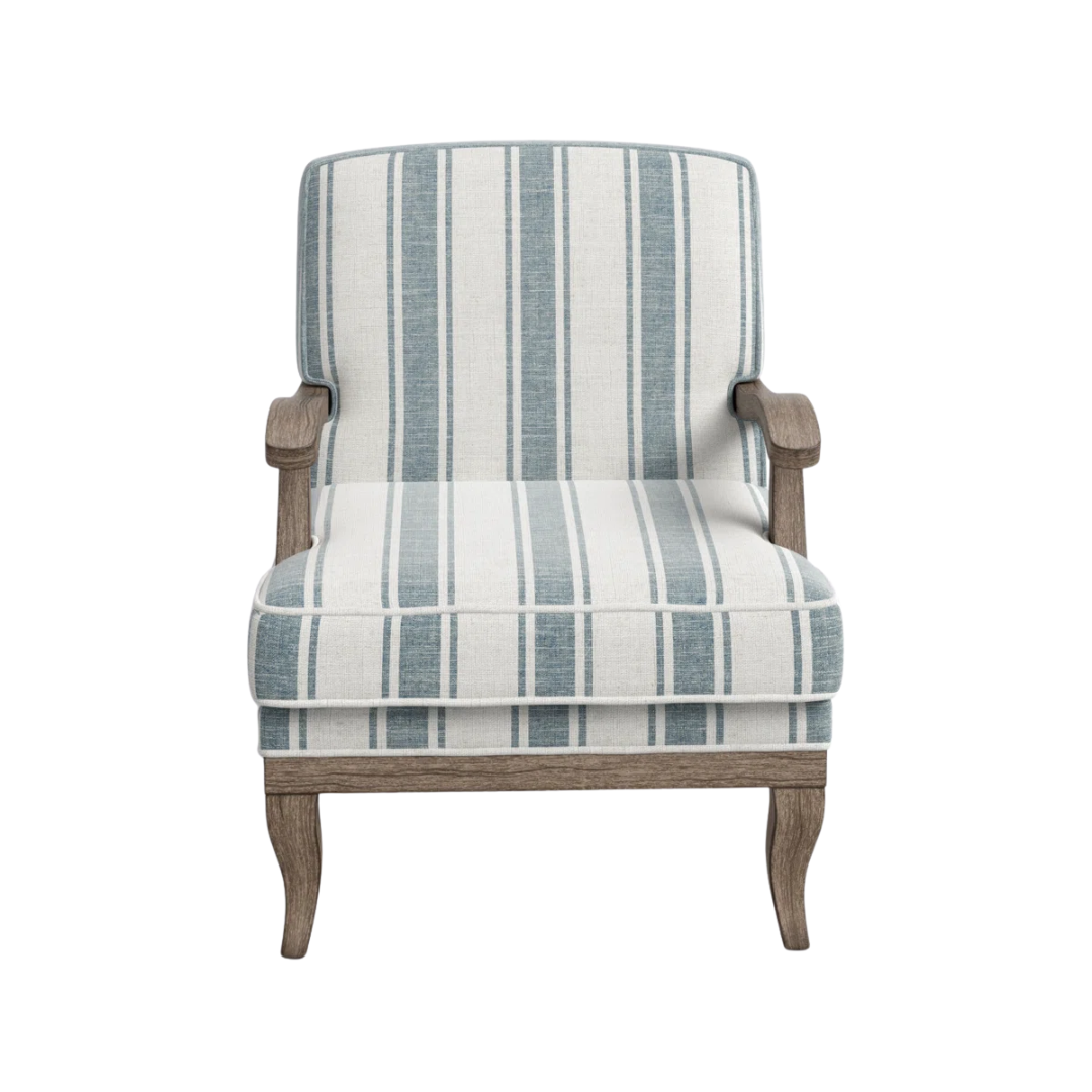 Lark Manor, Amilio Farmhouse Striped Upholstered Armchair