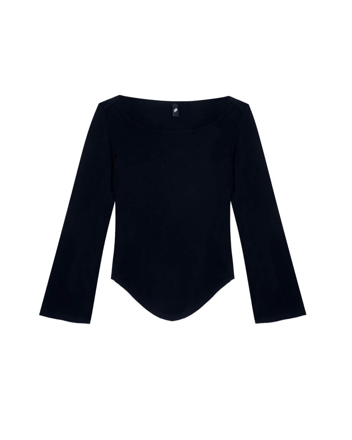 The Rina Long Sleeve: Black Cotton Jersey