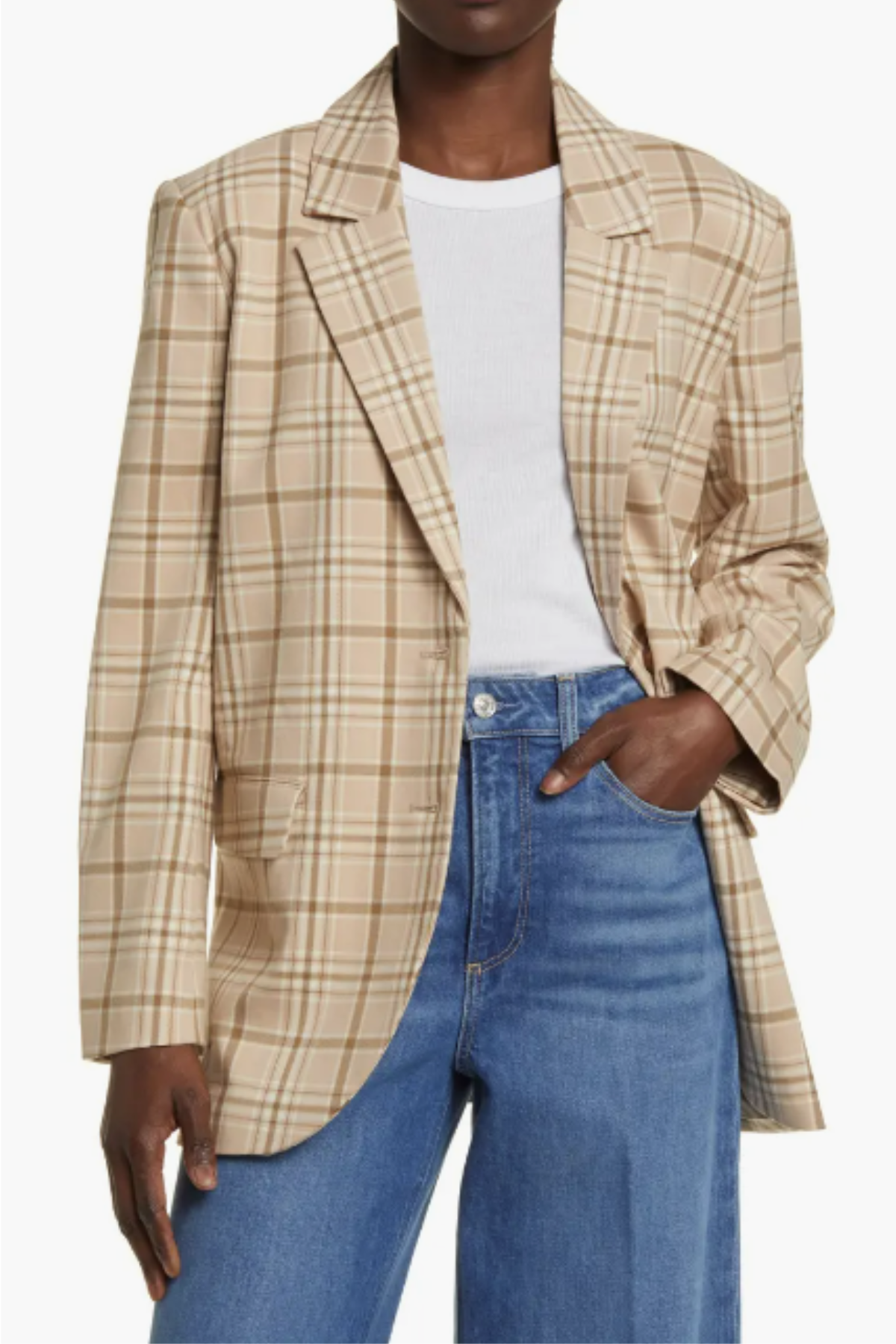 Treasure & Bond Oversize Plaid Blazer 