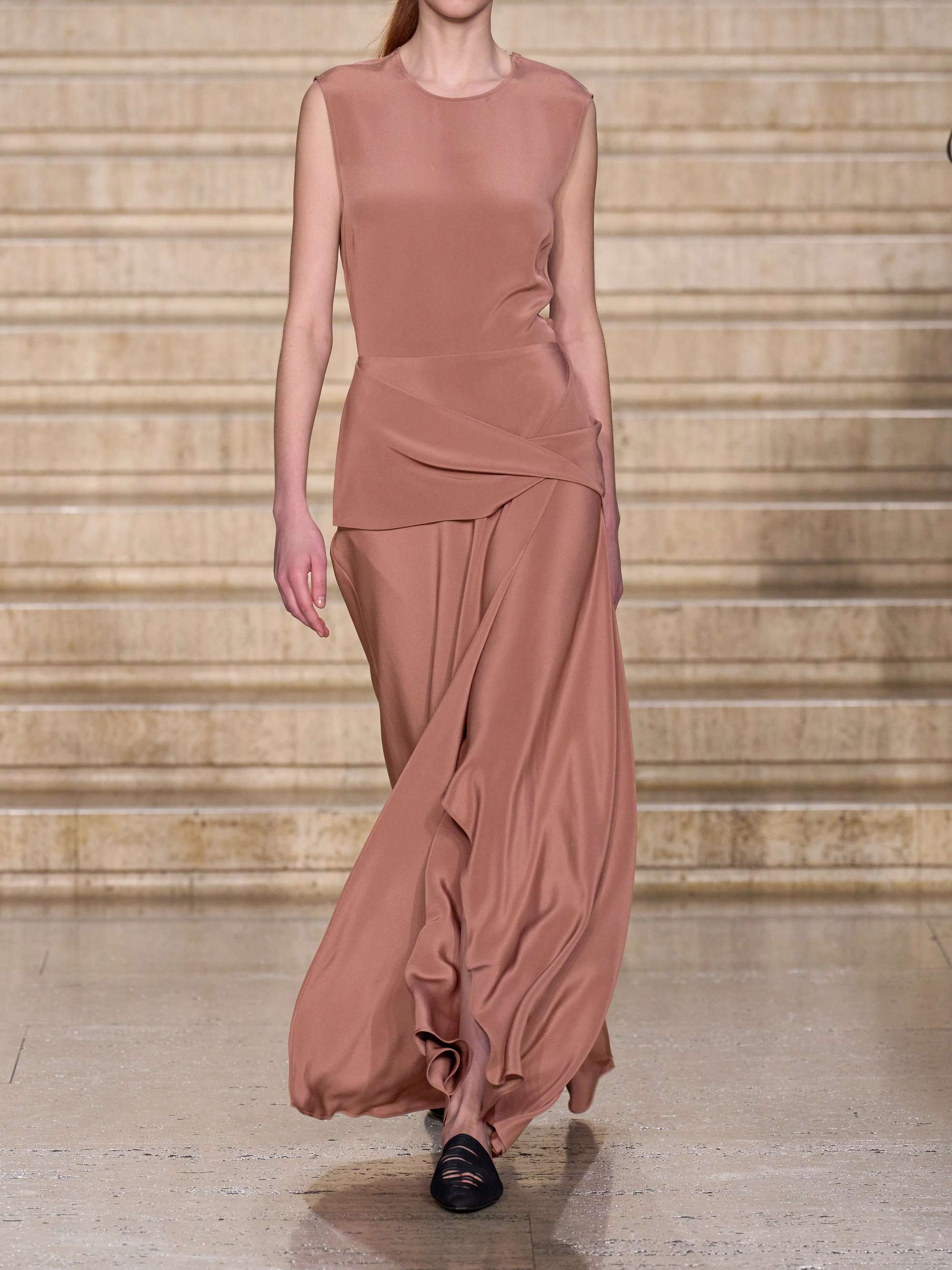 Jadi Cutout Draped Satin Maxi Dress