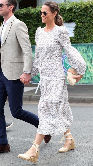 Pippa Middleton seen arriving at Wimbledon for Men's Semi Final Day on July 12, 2018