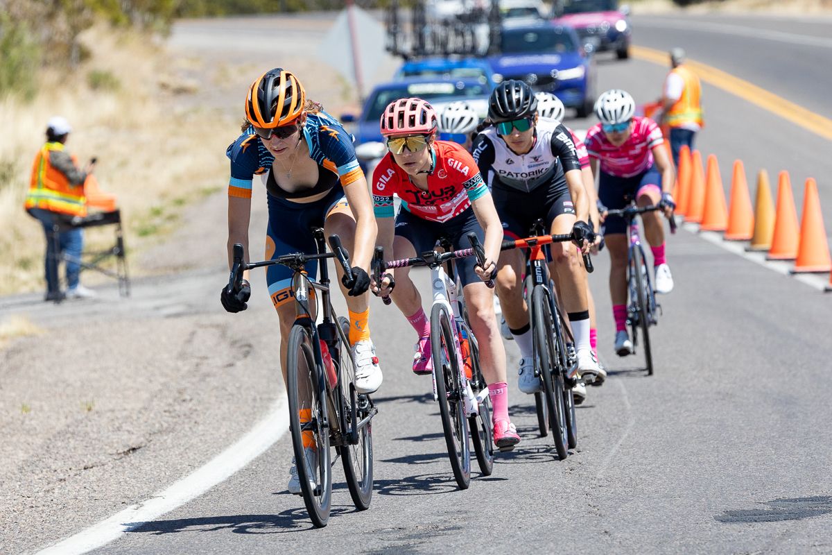 Austin Killips (Amy D Foundation) lead the chase group inside 1 mile to go.