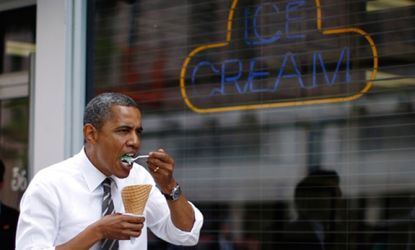 Obama screams for ice cream