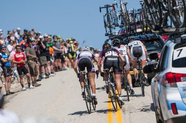 Riders fight to get up to the top of the QOM.