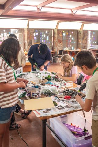 Children crafting at Camp Taliesin West