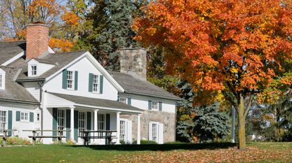 exterior of house in fall