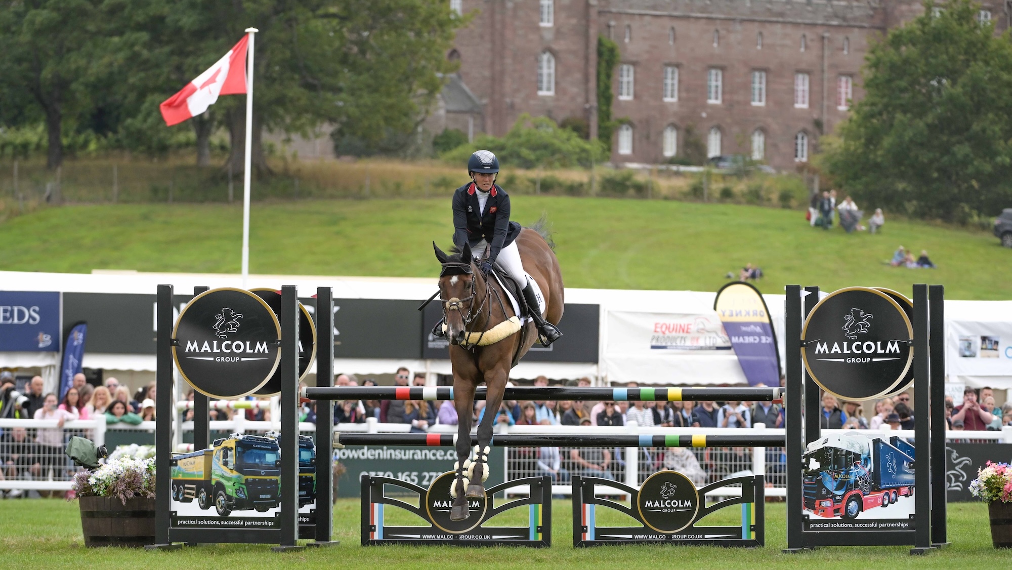 Laura Collett (GBR) riding LONDON 52 during the show jumping phase of the CCI 4* - S at Scone Palace International Horse Trials, which is being held in the Scone Palace Parklands near Perth in Perth and Kinross in Scotland between 21-24 August 2025