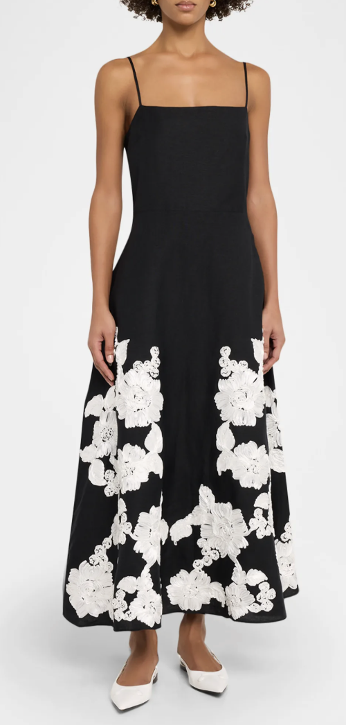 Simkhai, Annabella Floral Embroidered Midi Dress