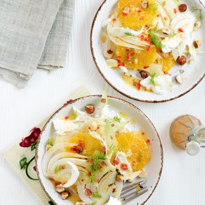 Photo: Orange, fennel and hazelnut salad with a ginger and chilli dressing recipe