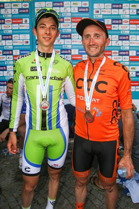 Neo-pro Davide Formolo (Cannondale) is half as old as third placed Davide Rebellin