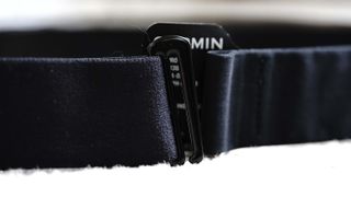Close-up view of the Garmin HRM-Pro heart rate monitor