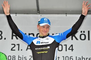 Sam Bennett (NetApp-Endura) celebrates his Rund um Köln win