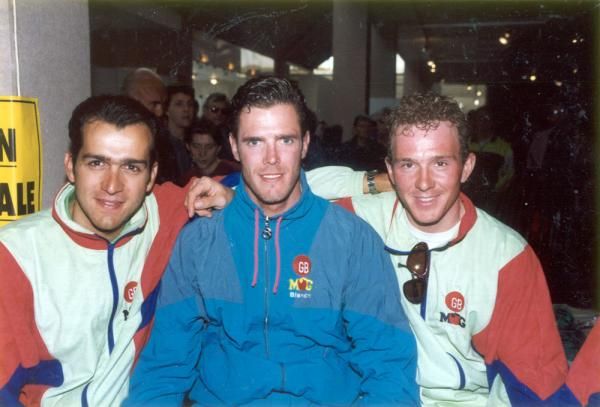 Teammages Franco Ballerini, Mario Cipollini and Johan Museeuw in 1993