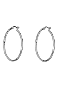 Argento Vivo Sterling Silver Diamond Cut Hoop Earrings | $58