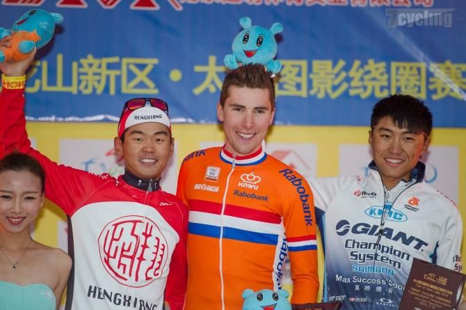 The Stage 8 of the Tour of Taihu podium topped by Bob Schoonbroodt (Netherlands)