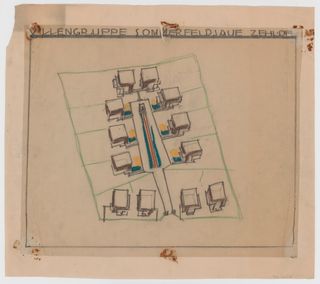 Richard Neutra's drawing of the Zehlendorf housing scheme